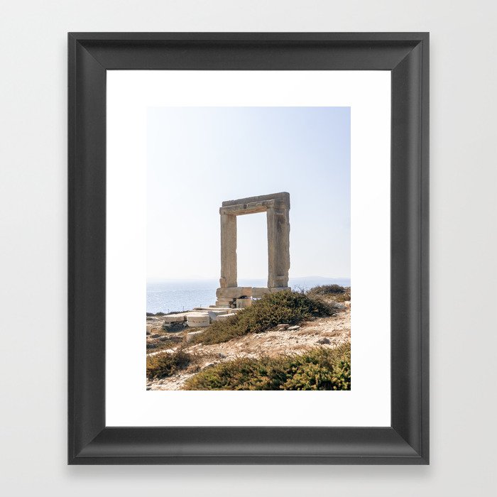 Portara of Apollo | Greek Stone Portal in Naxos | Summer Travel Photography | Golden Hour at the Cycaldic Islands Framed Art Print
