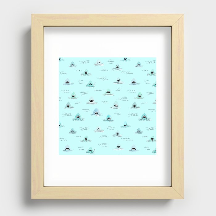Sharkhead - Shark Pattern Recessed Framed Print
