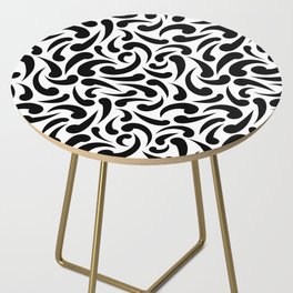 Black Abstract Swirls Side Table