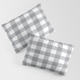 Gray and White Buffalo Plaid Pattern Pillow Sham