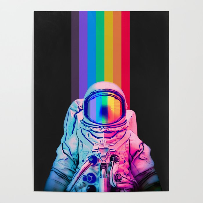 Astronaut on the Rainbow Poster