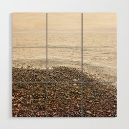 Dungeness Shoreline, Pebble Beach, Washington Seascape, Juan de Fuca, Coastal Photography Wood Wall Art