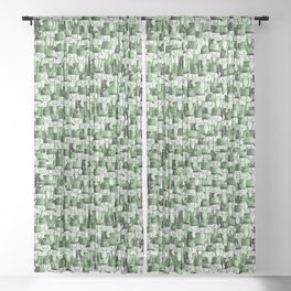 Bright Green Vintage Antique Painted Christmas Nutcrackers Sheer Curtain