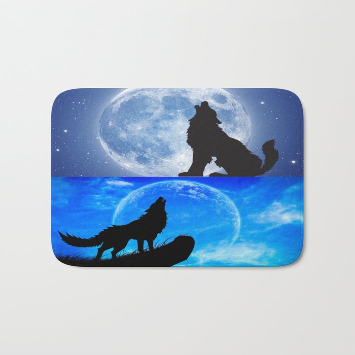 Wolves In Moonlight  Bath Mat