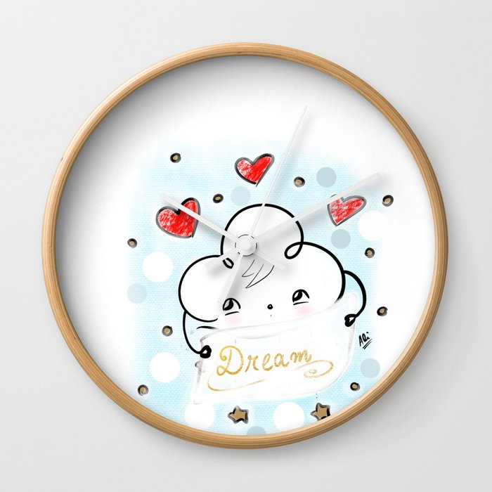 Cute cloud illustration - Dream Wall Clock