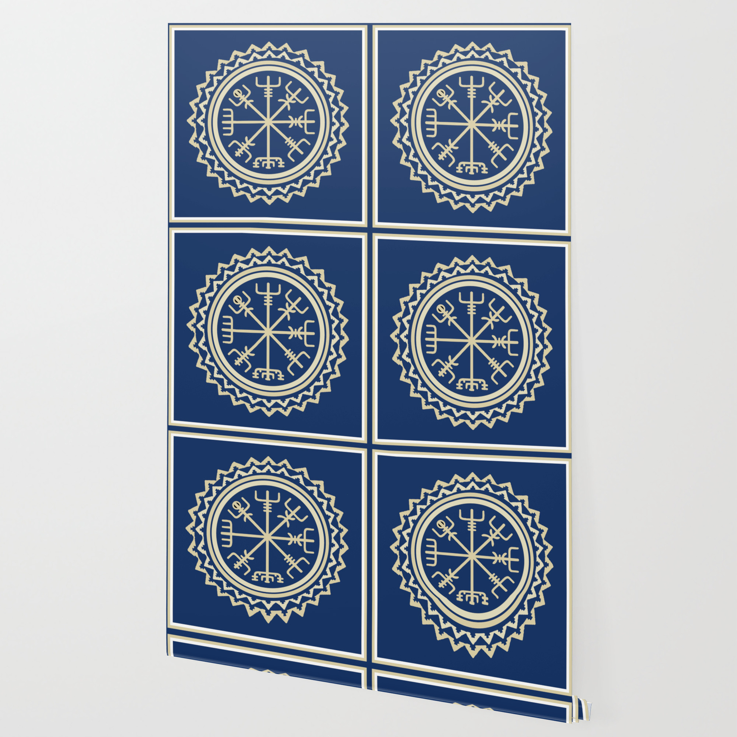 Viking Vegvisir Compass Wallpaper By Vagabond Folk Art Society6 Here are only the best viking rune wallpapers. viking vegvisir compass wallpaper by vagabond folk art