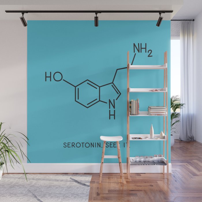 Serotonin Number Blue Wall Mural