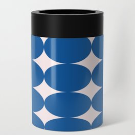 Retro Round Pattern - Blue Can Cooler