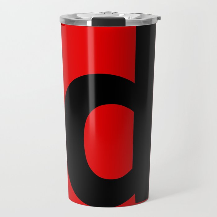 letter D (Black & Red) Travel Mug