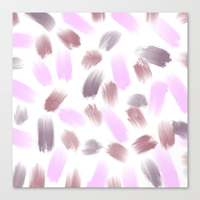 Abstract Pink Lavender Burgundy Watercolor Brushstrokes Canvas Print