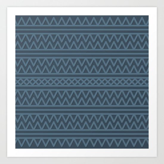 Slate Aztec Style Art Print
