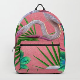 Flamingo And Palm Leafs Backpack