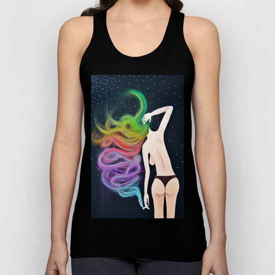Midnight Toker (#1), Smoking Lady Series Unisex Tank Top