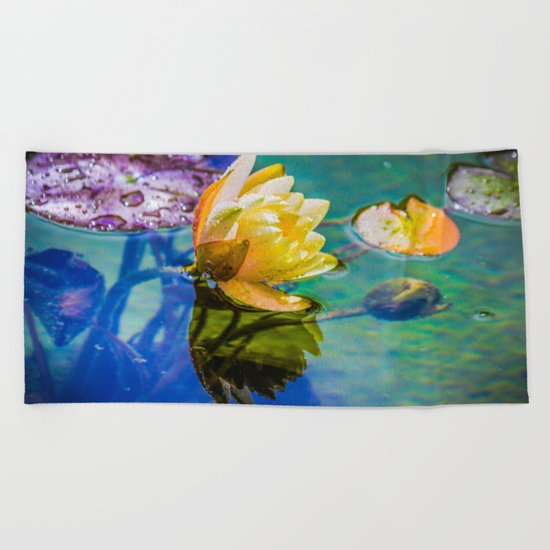 Water lily Beach Towel