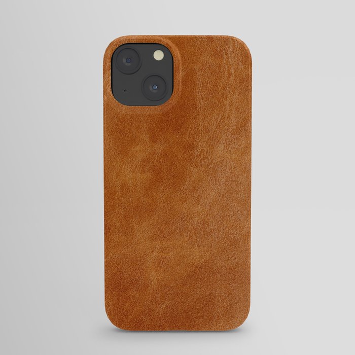 Rustic ginger smooth natural brown leather, vintage nature texture iPhone Case