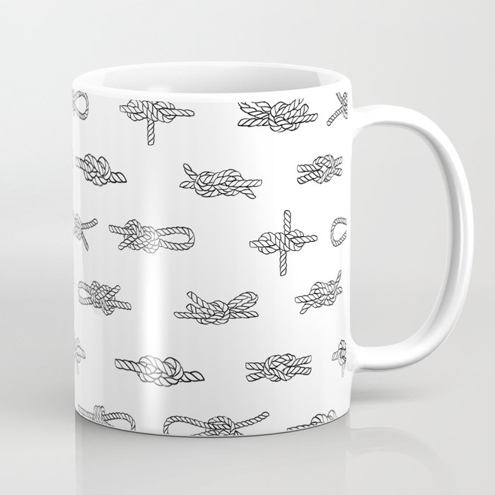 Knots Pattern Sailing Nautical Knot Tying Illustration Coastal Decor Coffee Mug By Andrealaurendesign Society6