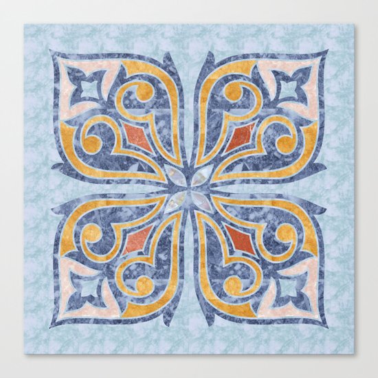 Blue Oriental Tile 04 Canvas Print