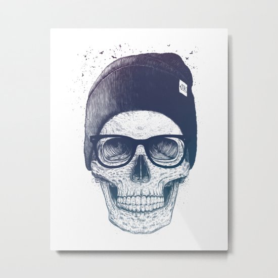 Color skull in a hat Metal Print