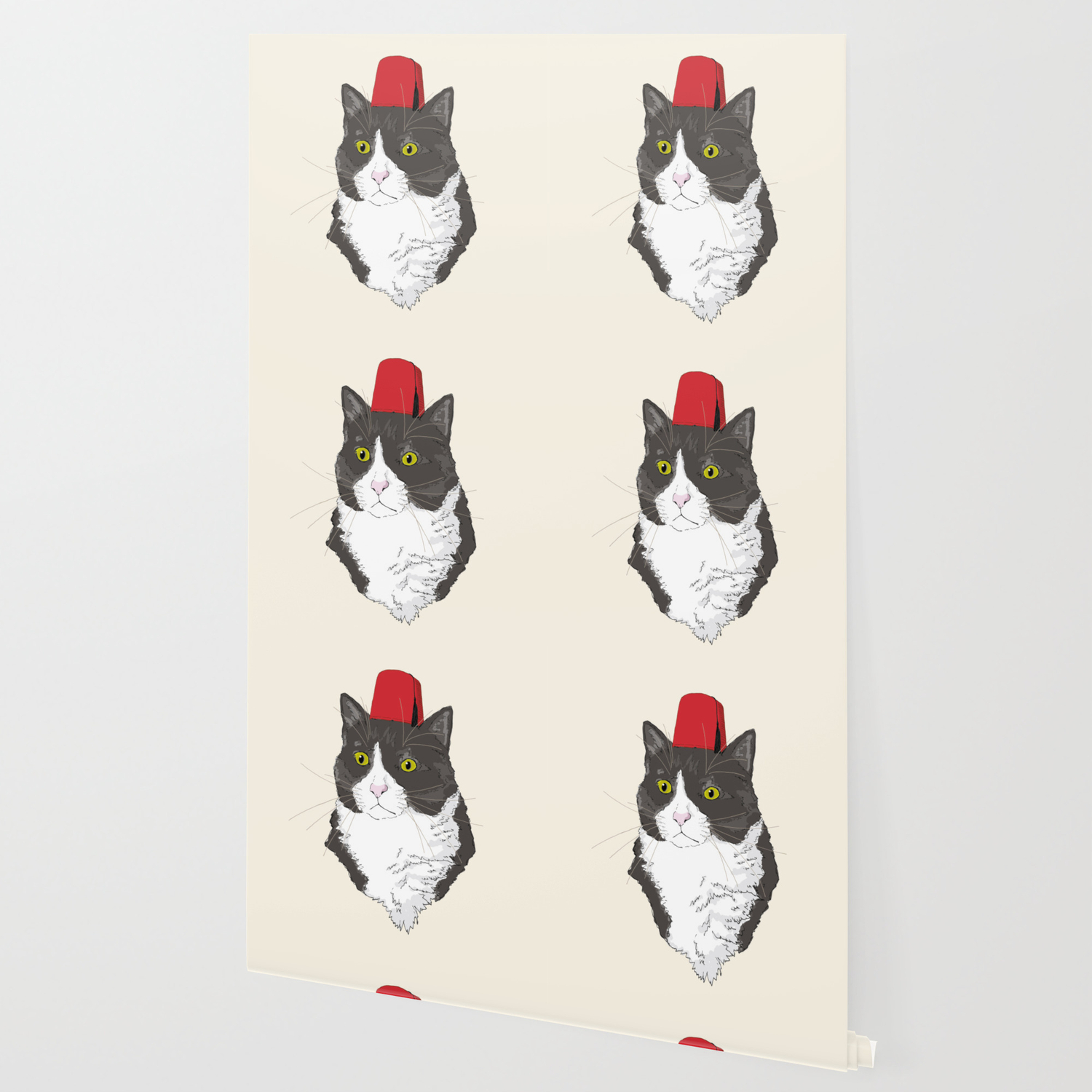 Fez Hat Cat Wallpaper By Dmtab Society6