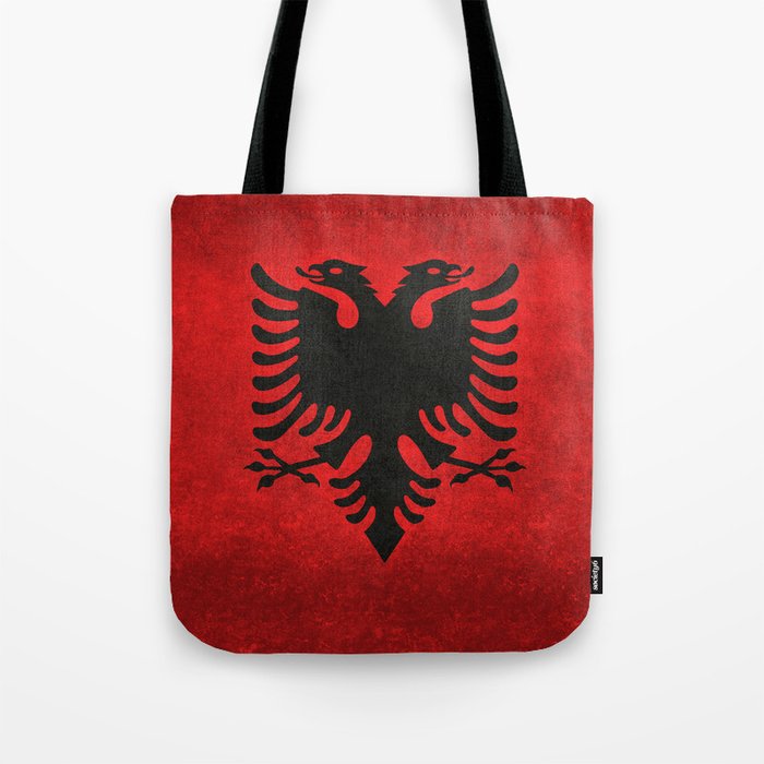 Flag of Albania - in Grungy look Tote Bag