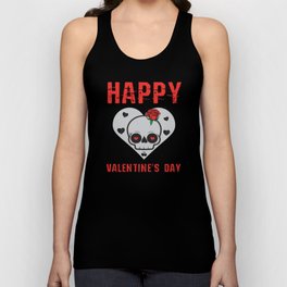 Happy Valentines Day Skull Unisex Tank Top