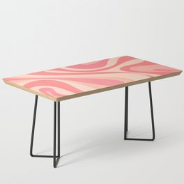 Mod Swirl Retro Abstract Pattern in Pink and Blush Coffee Table