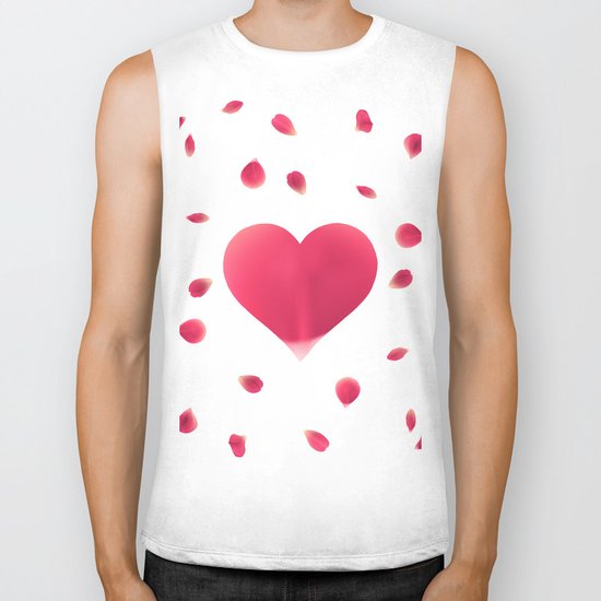 Rose Petal Heart Biker Tank