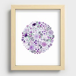 Dark purple flower circle Recessed Framed Print