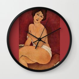 Amedeo Modigliani - Nude Sitting on a Divan Wall Clock