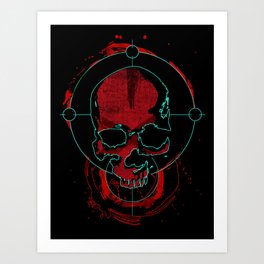 Skull red Art Print