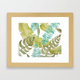 Tropical leaf print Framed Art Print