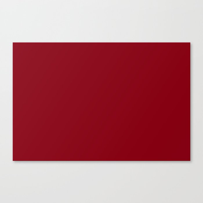 Dark Red Devil Red Solid Color Popular Hues Patternless Shades of Maroon Collection - Hex #860111 Canvas Print