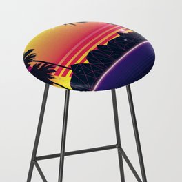Flaming Sunset 80s Synthwave Bar Stool