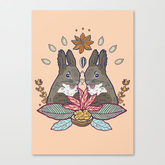 squirrel love Canvas Print