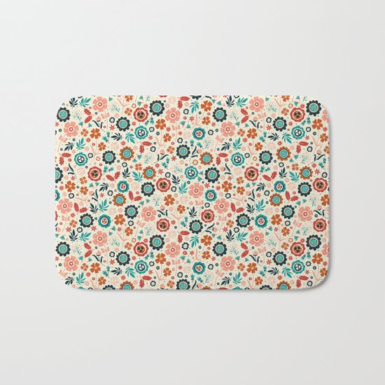 Folk Flowers Bath Mat