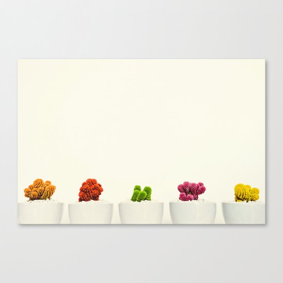 Creamy Cactus Colors Cuteness Cups Canvas Print