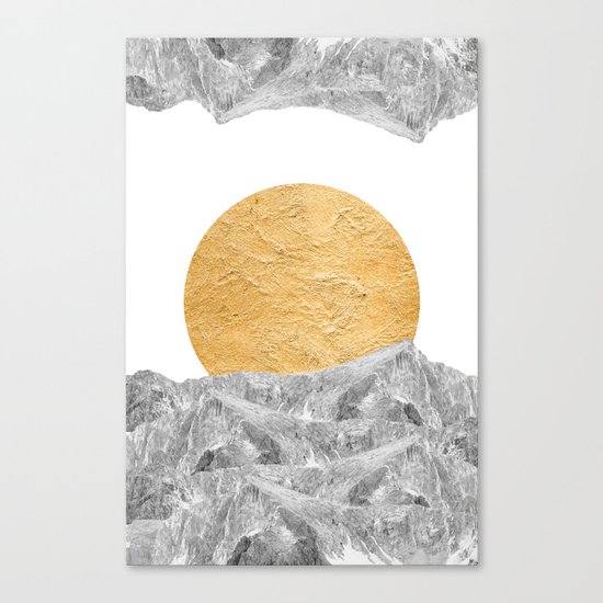 Modern Abstract - Sun and Mountains Canvas Print
