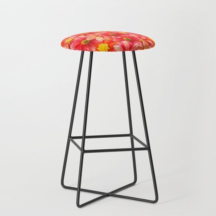 Red Retro Floral Trendy Collection Bar Stool