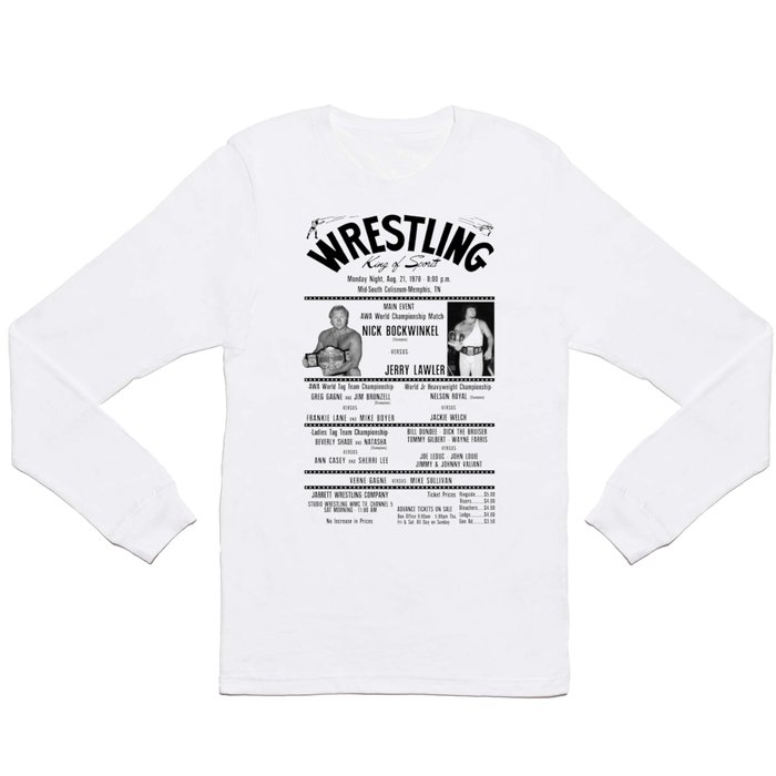 #3 Memphis Wrestling Window Card Long Sleeve T Shirt