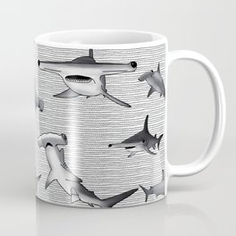 Hammerrhead Shark Pattern in black and White Mug