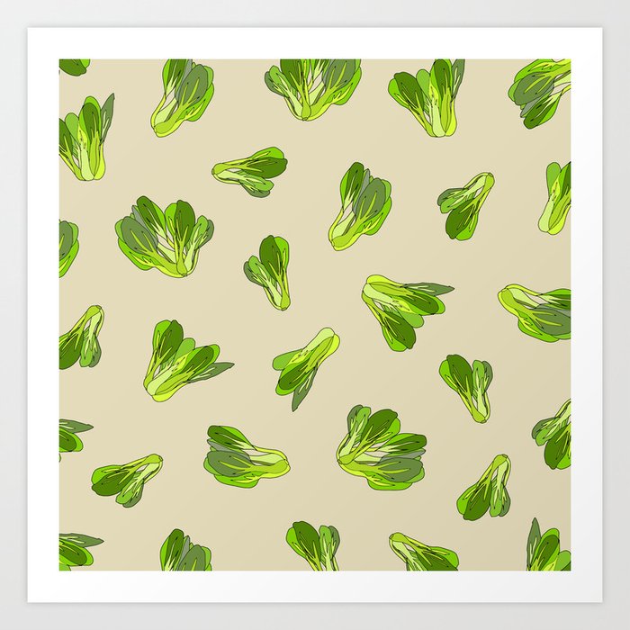 Lettuce Bok Choy Vegetable Art Print By Notsniw Society6