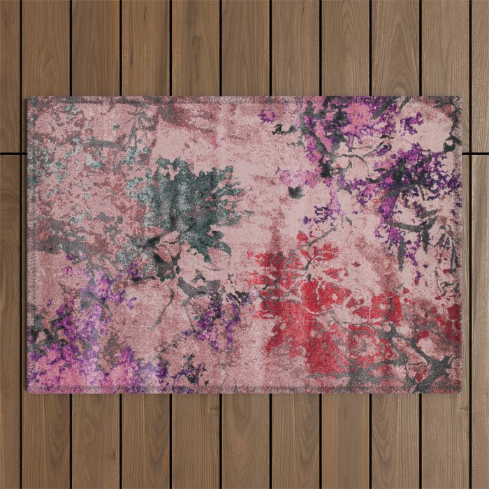 Vintage Abstract Texture Artwork Outdoor Rug