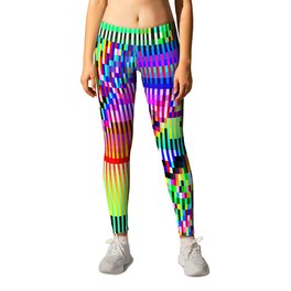 Equatorial Rainbow (Glitch Art / Pixel) Leggings