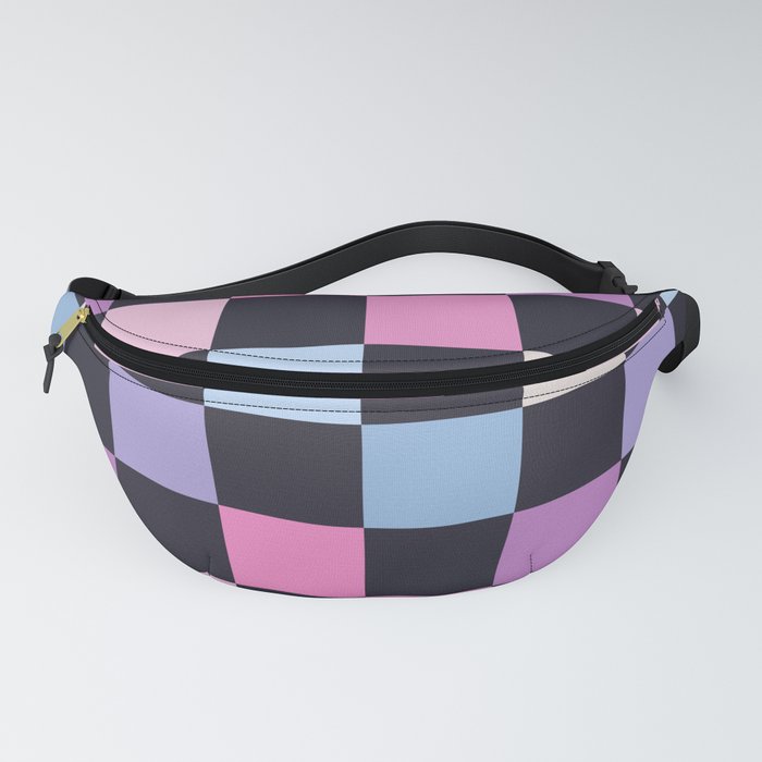 Checkerboard Checkered Checked Check Chessboard Pattern in Polychrome Multicolor Colors Fanny Pack