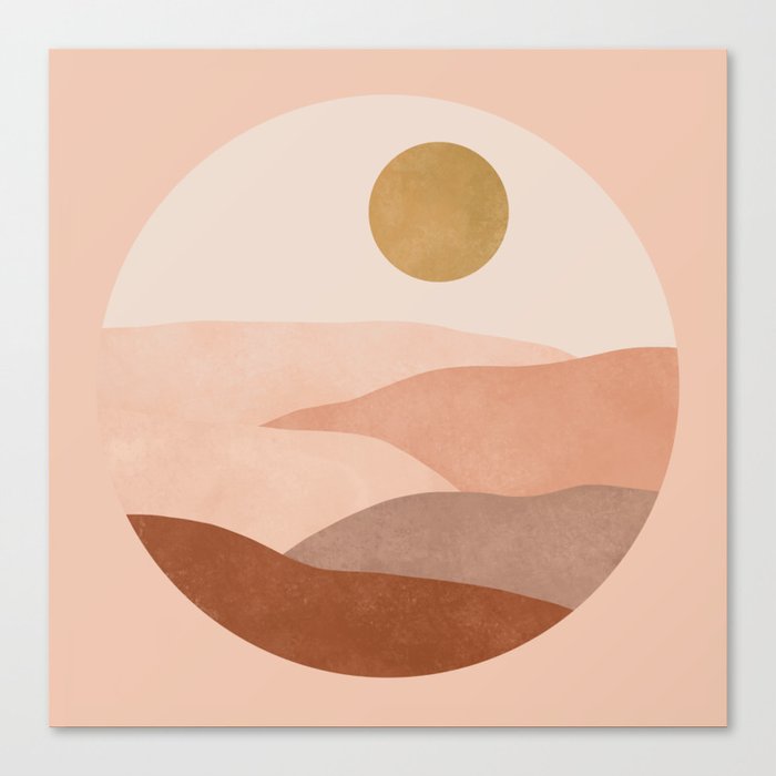 Pink Desert Lanscape Canvas Print