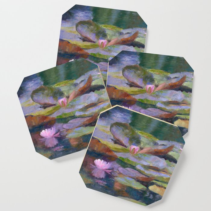 Pink Water Lily Reflection Coaster