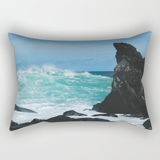 Keanae Maui Hawaii Pacific Ocean Coastal Waves Rectangular Pillow