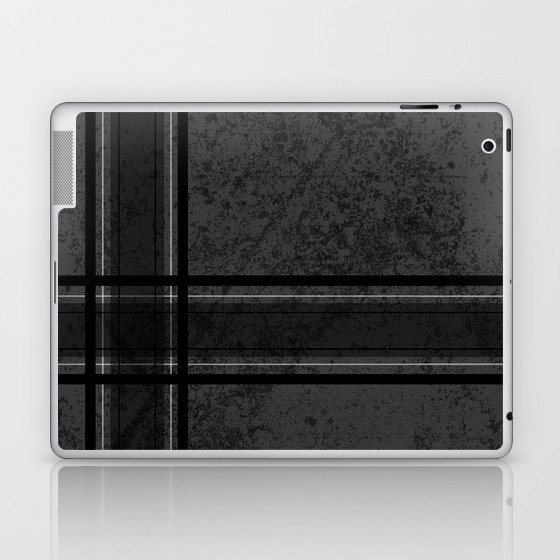 Grungy Grey Plaid Laptop & iPad Skin