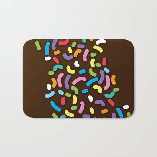 Chocolate Donut Sprinkles Bath Mat