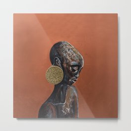 African Girl Metal Print | Africa, Oil, Painting, Accessory, Mixmedia, Portrait, Fashion, Acrylic, Beautifulwoman, Colorful 